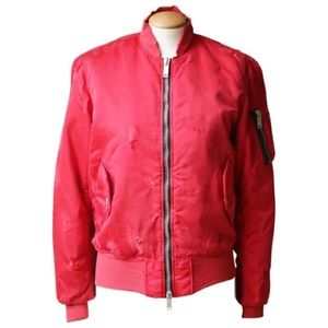 Ben Taverniti Unravel Project Bomber Jacket Distressed Red